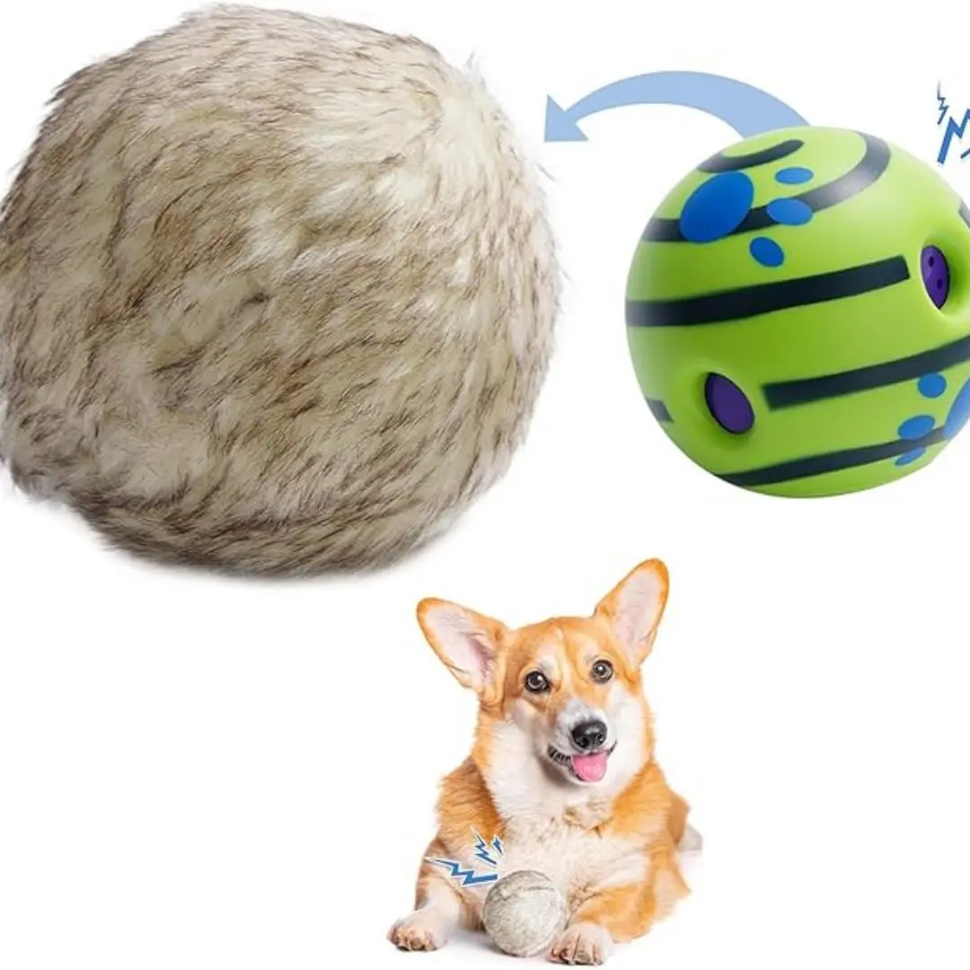 Wobble Giggle Ball for Dogs, Interactive Dog Toys for Boredom, Squeaky Ball Dog Toys to Keep Them Busy, Pet Toys for Small Medium Large Dogs, Fun Giggle Sounds When Rolled or Shaken (S)