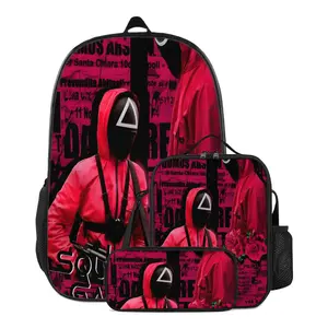 SQUID GAME 2025 SURVIVAL BUNDLE: Battle Backpack + Stealth Lunch Box & Pencil Case | Triple-Layer Stormproof Armor for School & Wilderness | TikTok’s #1 Mom-Approved Combo⚡🍱