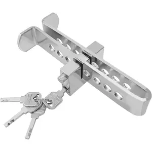 Car Anti-Theft Brake Lock, Stainless 8 Holes Car Theft Prevention Device for Brake//Throttle Pedal, Security Protection Locking Tool with 3 Keys (8 Holes)