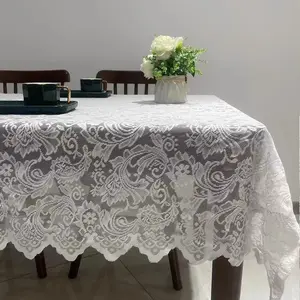 Lace Tablecloth, 1 Count Vintage Tablecloth, Table Decoration Supplies for Home Kitchen Dining Room Wedding Birthday Party