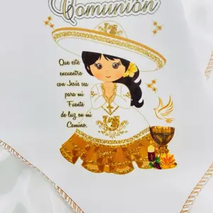 12pcs First Communion Napkins Recuerdos para Communion Servílletas de tala/ First Communion
