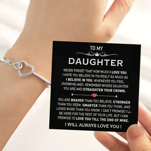 To My Daughter Gift, Jewelry to Daughter, Bracelet For Her, For Graduation Christmas Birthday Present Ideas From Mom and Dad, Unique Gift for Daughter