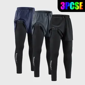 Men's Quick Dry Breathable Running Pants 2-In-1 with Elastic Waistband, Built-In Phone Pocket & Towel Loop, Breathable Comfort Fabric Quick-Dry for All Seasons, Perfect for Gym Workouts Outdoor Activities, Outdoor Running Trousers Must-Have