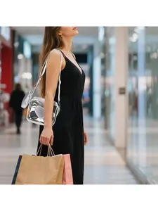 Andiker Clear Bag for Stadium Events, 2 in 1 Transparent Shoulder Bag with a Mini Coin Purse Waterproof Clear Crossbody Bags