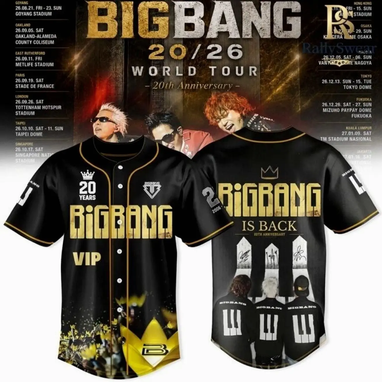 BIGBANG Is Back 2026 World Tour Baseball Jersey OKP