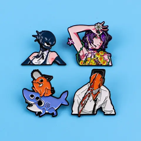 4pcs/set Cool Anime Character Enamel Lapel Pins, Collectible Pins, Unique Cartoon Badges, Decorative Badge, Badge Decoration, Multifunctional Fashion Accessories for Bags, Clothing, Hats, Drop Set Pins