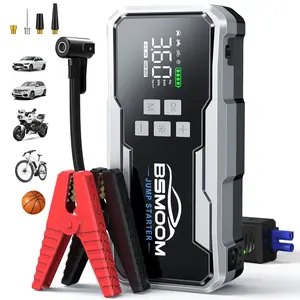 BSMOOM NEW 7000A Portable Car Jump Starter (All Gas, 10.0L diesel)with Air Compressor, 150PSl Tire Inflator, 12V BatteryCharger Jumper Box with LCD Display Car Battery Jumper Jump Starter Multi-functional auto