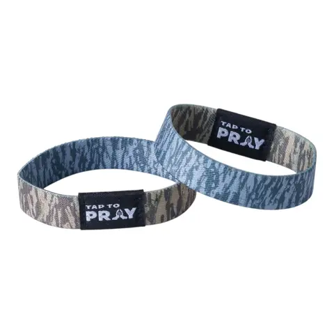 Tap To Pray® Wristband – Tree Bark Camo Brown & Grey