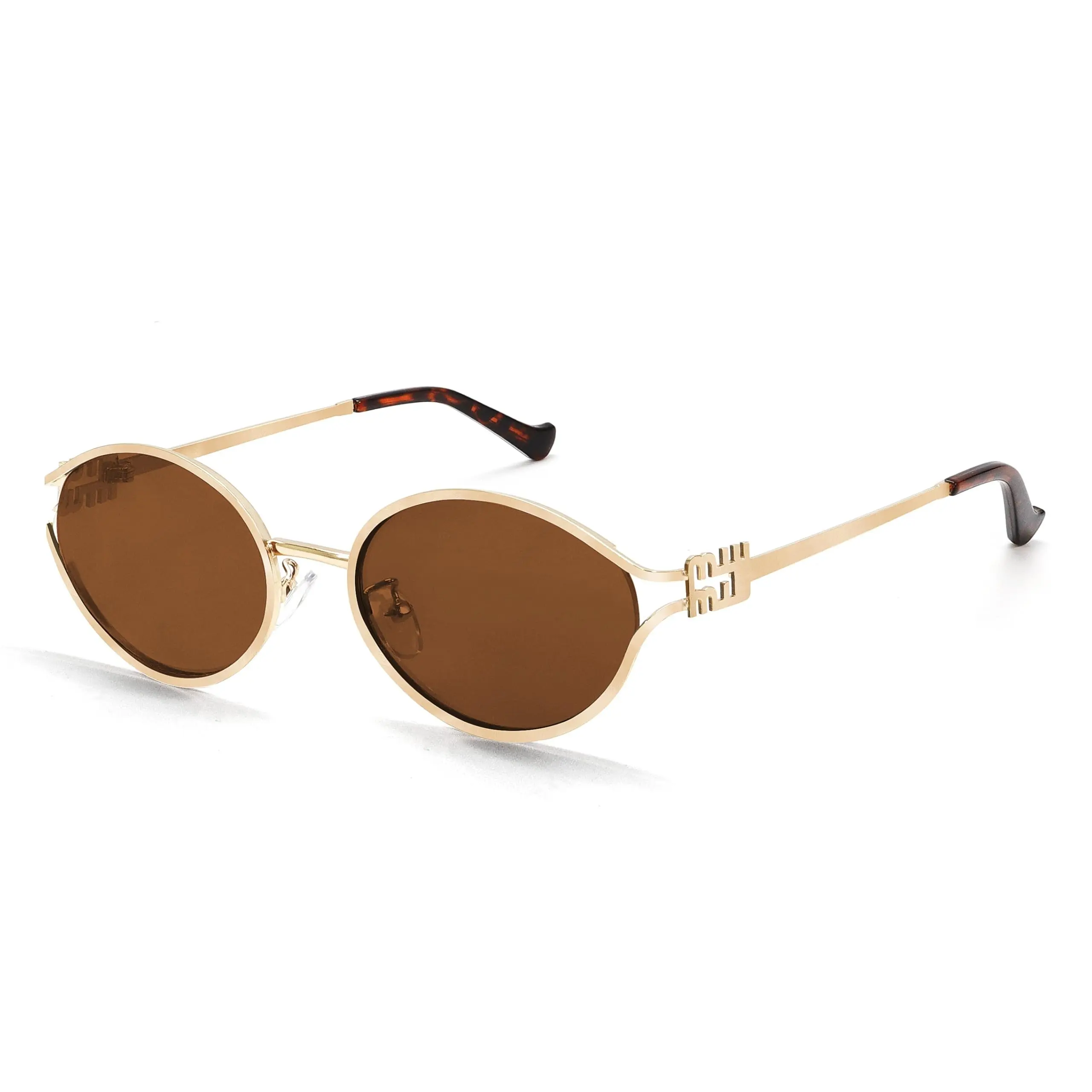 90s Aesthetic Mini Oval Sunglasses Classic Lightweight Metal Frame UV Protection Trendy Women Sunnies