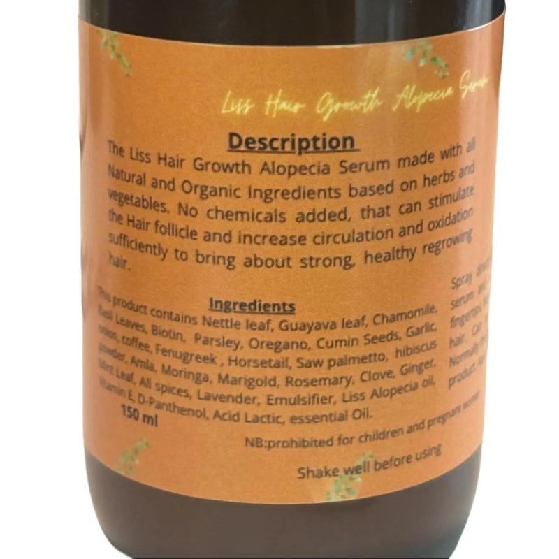 Liss Hair Growth Serum 4 Oz Mini Bottle Nettle Leaf Root Strengthening for On-the-Go Use Travel Size Compact & Portable