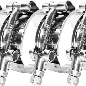 BOTTEN 4 Pack 1" T-Bolt Hose Clamp, Clamp Range 32-37mm for 1" Hose ID, hose clamps Stainless Steel,hose clamp heavy duty,radiator hose clamps