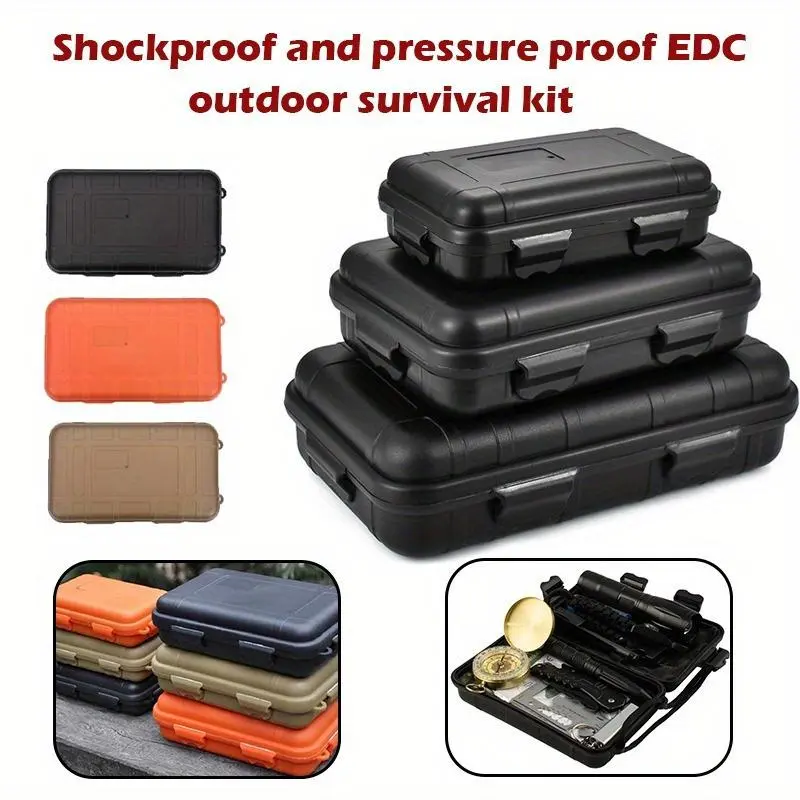 1pc Outdoor Plastic Waterproof Sealed Survival Box Container Camping Outdoor Travel Storage Box Survival Gear Outdoor Survival Supplies