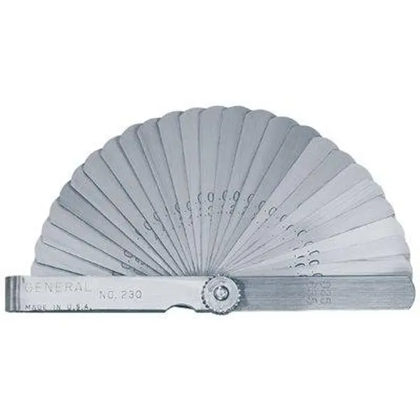 212 MAIN Etched Hardware Test Gauge Set - 26 Metal Leaves, 3in Size, 0.0015" to 0.025" Range, Dual Inches/MM Scales, Protective, for Adjusting & Gauging Office & Educational Supplies