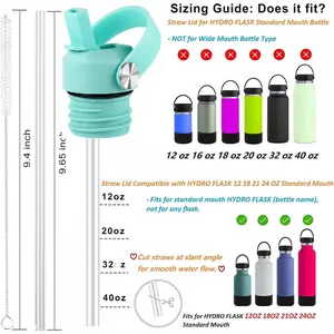Straw Lid for Hydroflask, Lids with Straw for Hydro Flask 18 21 24 oz Standard Mouth, Replacement Sport Cap for HydroFlask Top Lid with Flexible Handle, Sport Water Bottle Cap Accessories