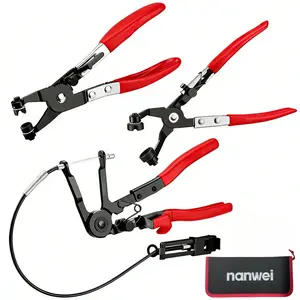 3pcs Hose Clamp  removal   Pliers Auto Tool Long Reach Wire Spring Hose Clamp Pliers Remover for Automotive Coolant Radiator Heater and Water Hose with Band Flat or Large Clamps shop essentials panel clip removal plier