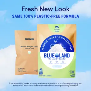 Blueland Oxi Laundry Booster, Eco-Friendly Mineral & Plant-Based Stain Remover, Color Boosting Oxi Cleaner + Storage Tin