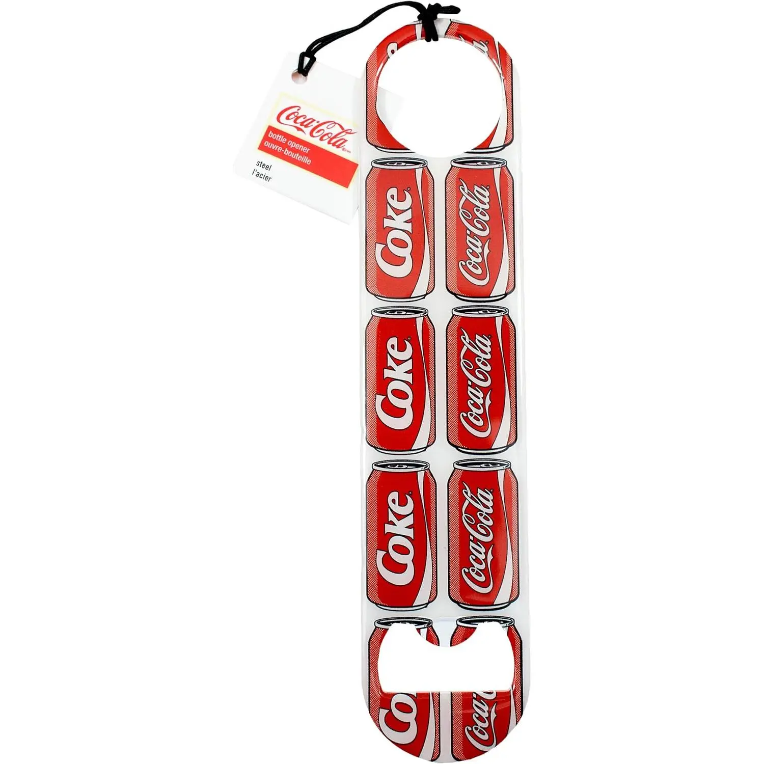 Trendy Coca Cola Pocket Rectangular Double-Side Steel Flat Top Bottle Opener with Fizz Graphic - All Seasons Bar, Kitchen Utensil