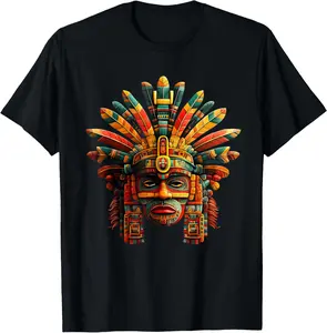 100%cotton Aztec God Toltec Inca Mayan Mexican Mythology Quetzalcoatl T-Shirt
