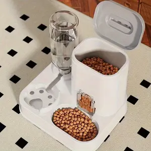 Cat Bowl Dog Bowl Cat Food Bowl Dual Bowls Automatic Water Dispenser Integrated Neck Protection Auto Feeder Feeding Pet Supplies