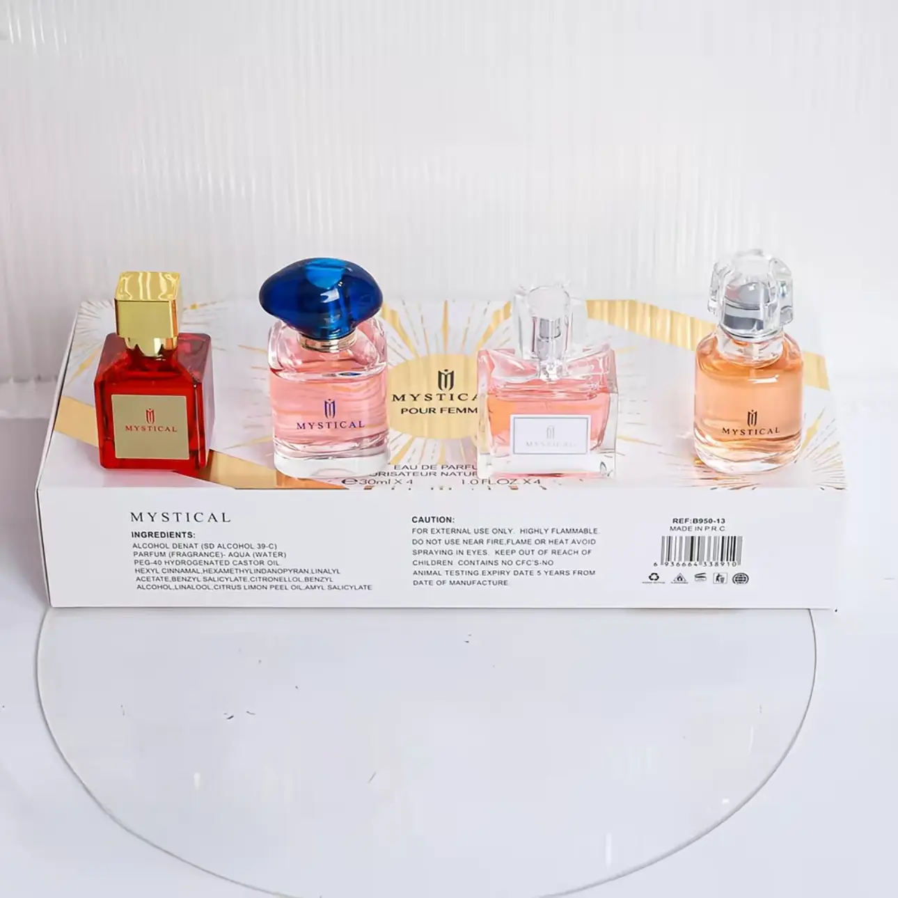 MYSTICAL Women's perfume set-30ml*4-Contains cedar, jasmine, vanilla, patchouli, with a sweet, floral-fruity and warm scent-perfume for women-long lasting perfumes-pheromone perfume-Mini Perfume-rose vibrant for women-vanilla perfumes