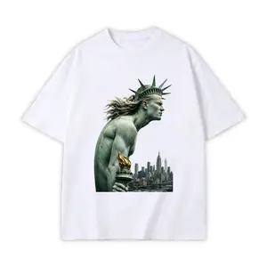 Liberty Soccer Striker Meme Tshirt, Funny Blonde Football Player Statue Graphic Tee, New York City Sports Fan Humor Shirt, Viral Game Day Outfit, Soccer Lover Gift T-Shirt