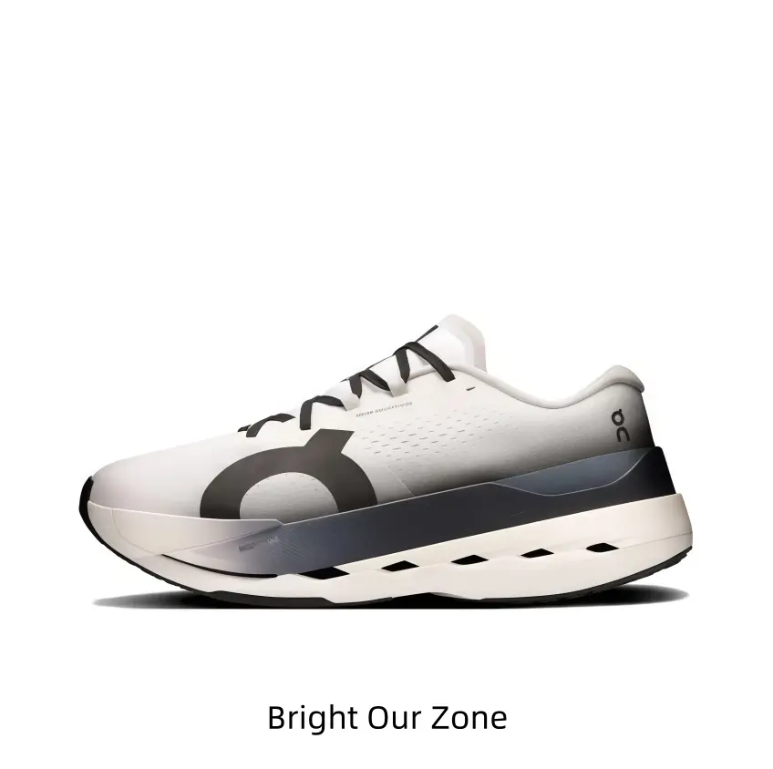 Cream Charcoal Multi-Layer Performance Running Shoes, Micro-Perforated Sweat Wicking Top, Stable Cushioned Footwear for Road Racing & Gym Cardio