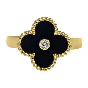 Pre-owned Van Cleef & Arpels Vintage Alhambra Ring Size 53