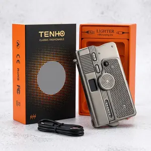 [No Gas] Elegant Windproof Lighter Multi-Functional Adjustable Flame Lighter, Durable Spinning Top Design, Home Candle Lighting & Outdoor Camping Essential, Creative Birthday Anniversary Gift