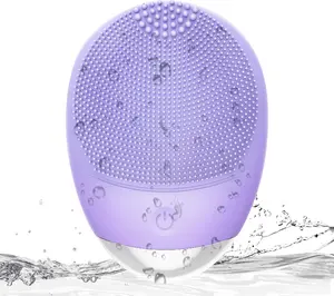 Vibration Silicone Facial Cleanser Brush  Electric Waterproof Soft Silicone Head Deep Cleanse & Massage Mode Thanksgiving Christmas Gift