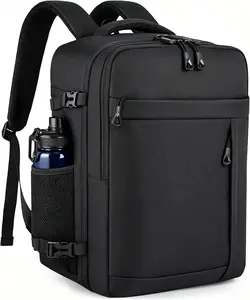 Black Travel Backpack for Men Women, TSA Approved Personal Item Size 18x14x8 Under Seat Backpack for Airplanes 15.6inch Laptop 30L Luggage Carry Bag