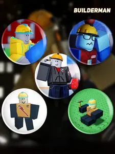 Builderman Forsaken Roblox Pin Buttons, Roblox Button, Bag Accessories Cute Pins – Kawaii Accessory for Bags, Jackets, Lanyards & Gifts, Cute Collectible Decor for Fans