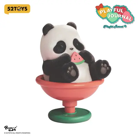 52TOYS Panda Roll Playful Journal Collectible Toy Kawaii Creative Gift Room Decor Desktop Decoration Gift for Birthday Party Figurine Teddy Bear Anime Figures Pvc Action Figures