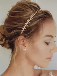 Elegant Multi-Layer Metal Hair Band, Stylish Daily Headband for Festive Shiny Parties, Versatile Accessory for Women