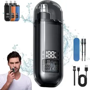 2026 Professional Painless Portable Electric Ear and Nose Hair Trimmer Clipper,Eyebrow & Facial Hair Trimmer for Men Women ,Rechargeable USB Charging LED Display ,Waterproof Dual-Edged Blades,Safe Nasal Cavity,Easy Clean Lightweight
