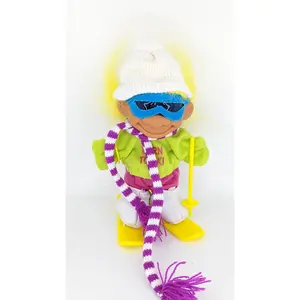 Troll Doll Skier Skiing Vintage Retro 5 inch Gift Yellow Hair