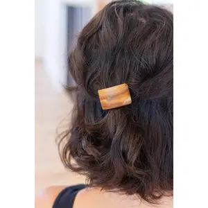 Rectangle Cuff Hair Tie Elastic in Amber