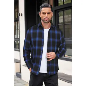 COOFANDY Mens Flannel Shirts Long Sleeve Button Down Shirt with Pocket Casual Shirts Work Shirts for Men