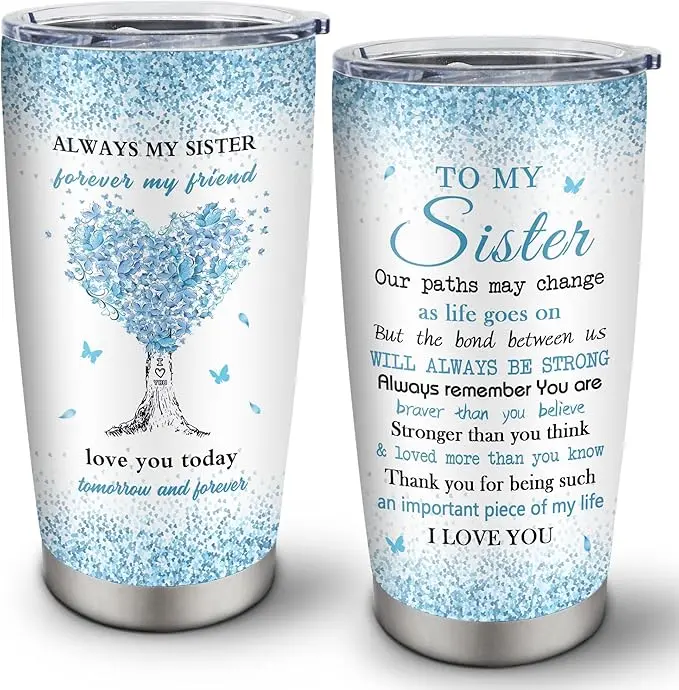 Sister Gifts, Sisters Gifts From Sister, Sister Gift Tumbler 20oz, Birthday Gift For Sister, Big Sister Gift, Christmas Gift For Sister, Best Sister Gift, Funny Sister Gifts, Soul Sister Gifts For Women