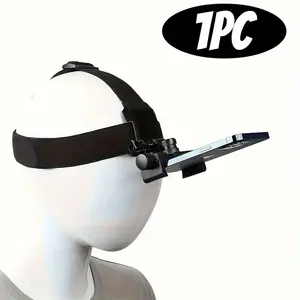 Adjustable Head-Mounted Phone Camera Stand, First Person Pov Shooting, Hands-Free, PC Material, Includes Head Strap Clip, Pack of 1