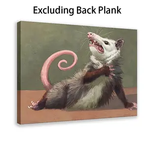 Opossum Funny Artistic Poster Canvas Wall Art, Animals Decor, Quirky Wall Decor, Opossum Humor Artwork for Animal Lovers, Funny Gift Idea for Home