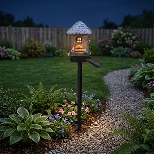 Rechargeable Solar Fairy House Stake Lights - LEDCamping Work Lights, Waterproof Dusk-to-Dawn,Backyard Decor, Outdoor Decor, Garden Accessories, Outdoor Garden Accessories