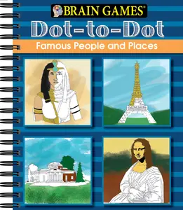USED-Brain Games - Dot to Dot: Famous People and Places by Publications International Ltd (Spiral-bound)