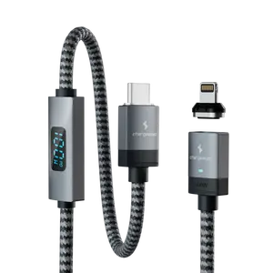 Chargeasap Connect Pro Magnetic 100W USB-C Cable with LED Display – Fast Charging & Data Transfer for Laptops, Smartphones, Tablets – Universal Magnetic Lock, Tangle-Free Cord, Travel-Ready
