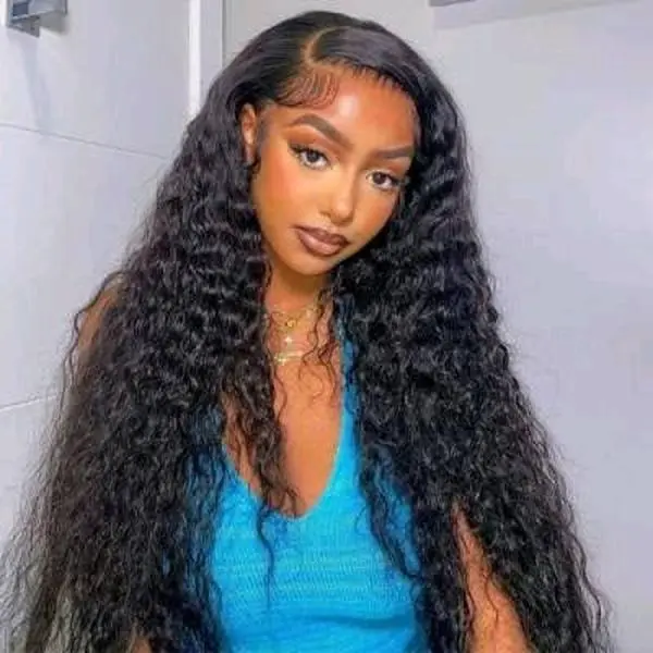 Deep Wave 13x4 HD Lace Frontal Human Hair Wig 180% |  Density Water Curly Transparent Full Lace Front Wigs For Women