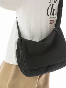 Japanese Style Canvas Bag for Women, Canvas Shoulder Bags, Large Capacity Lazy Fashion Messenger Bag, Lightweight School Backpack, Summer 2026 New Arrival