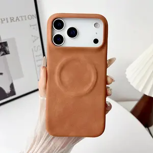 Phone Case for iPhone 17, 16, 15, 14, 13, 12 Pro Max, 17 Pro, Soft Leather Feel, Magnetic Wireless Charging Support