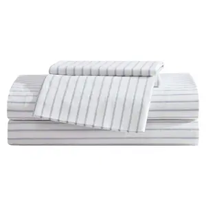 Eddie Bauer Essential Stripe White-Blue Twin Shet Set