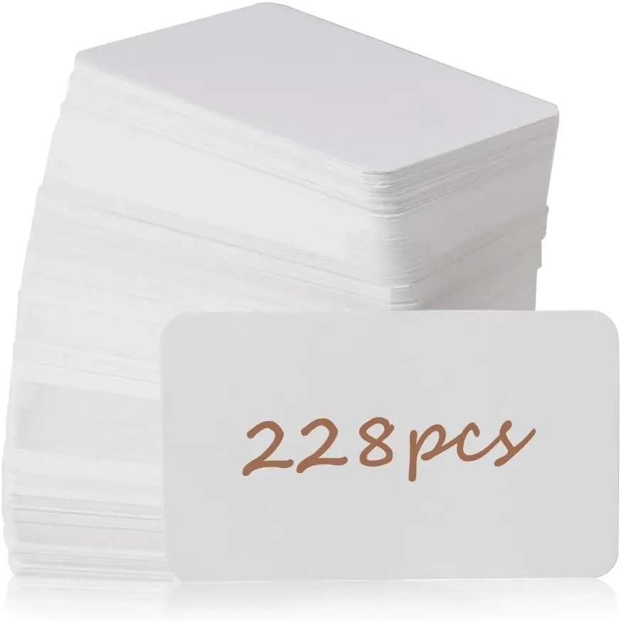228 count  Blank White Business Cards, 3.5" x 2.2" Small Note  Paper, Double-Sided, Multi-Use