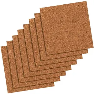 Cork Tiles, Bulletin Board Cork Panels 12" x 12" x 3/16", Natural, 8 Pack (108)