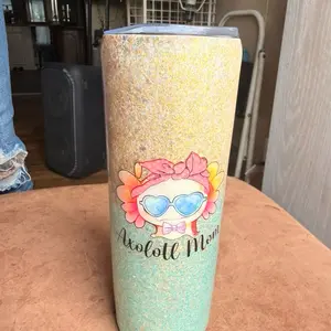 20 oz Glow in the Dark Tumbler - Axolotl Mom Design, Drinkware Bottle for Everyday Use